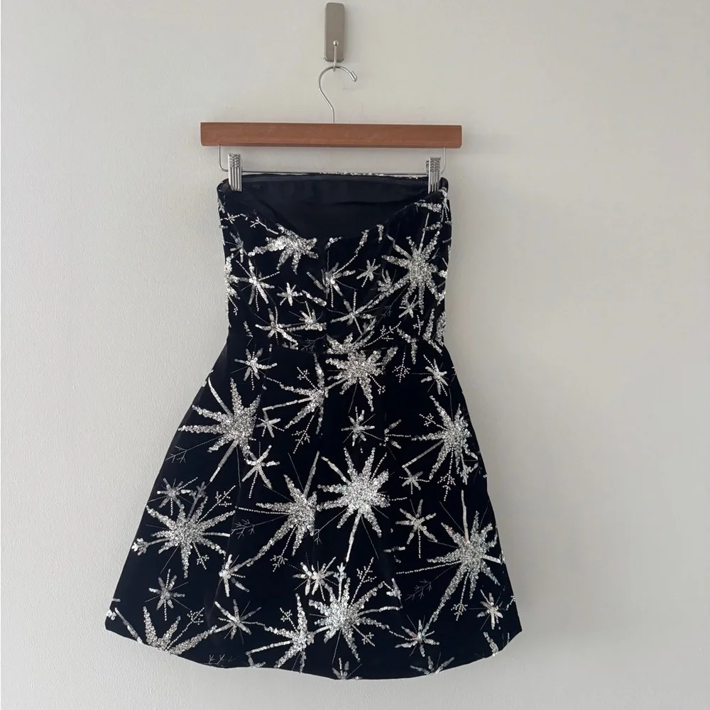 NADINE MERABI Stella Star Dress in Black XS